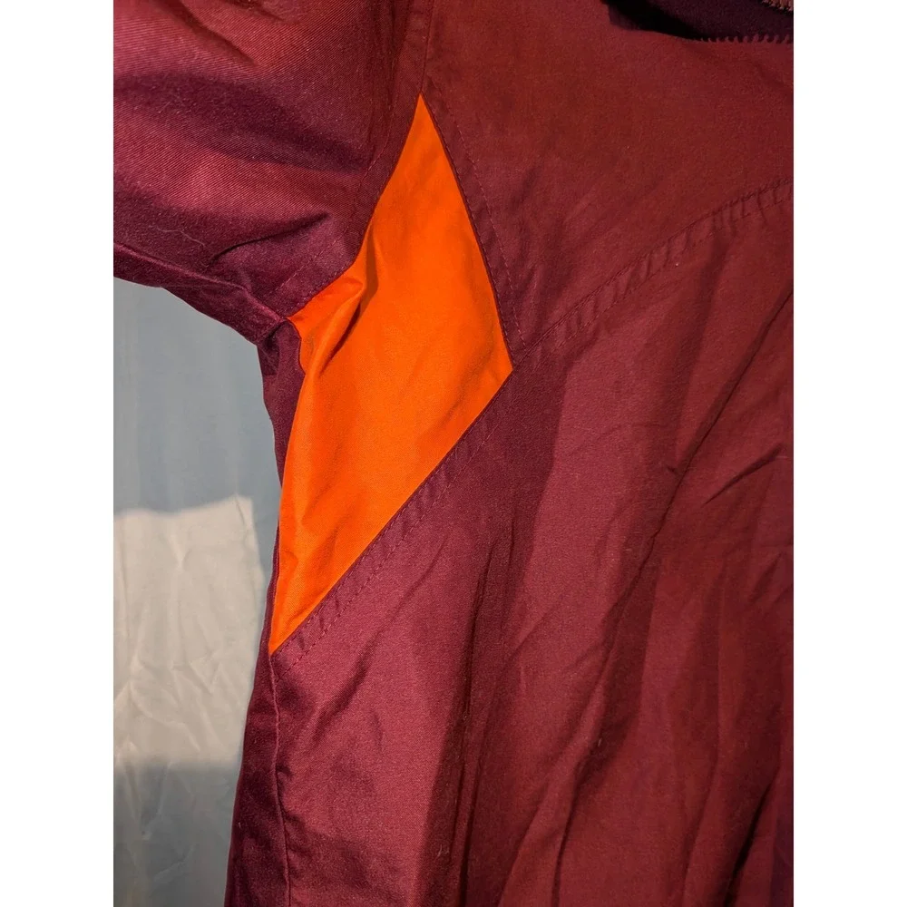 Vtg Virginia Tech Hokies Kids Quarter Zip Lined Pullover 90 Jacket 12/14 Red Oak